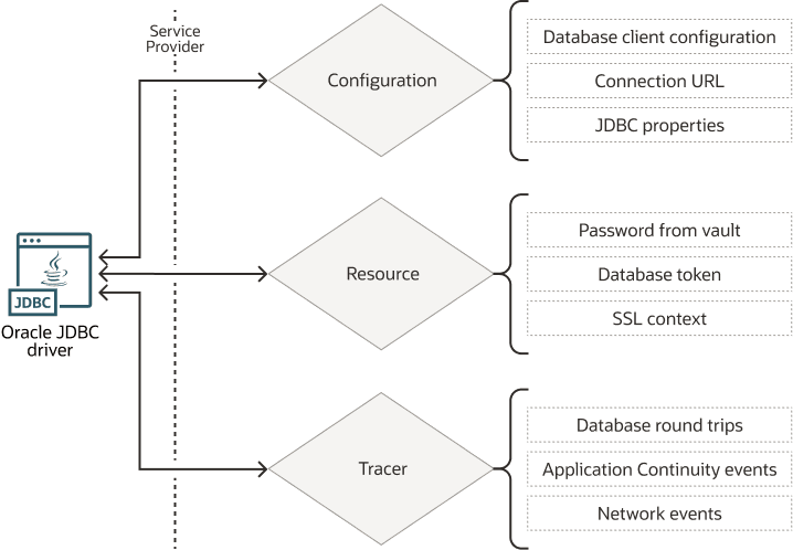この図は、サービス・プロバイダの拡張機能を示しています。