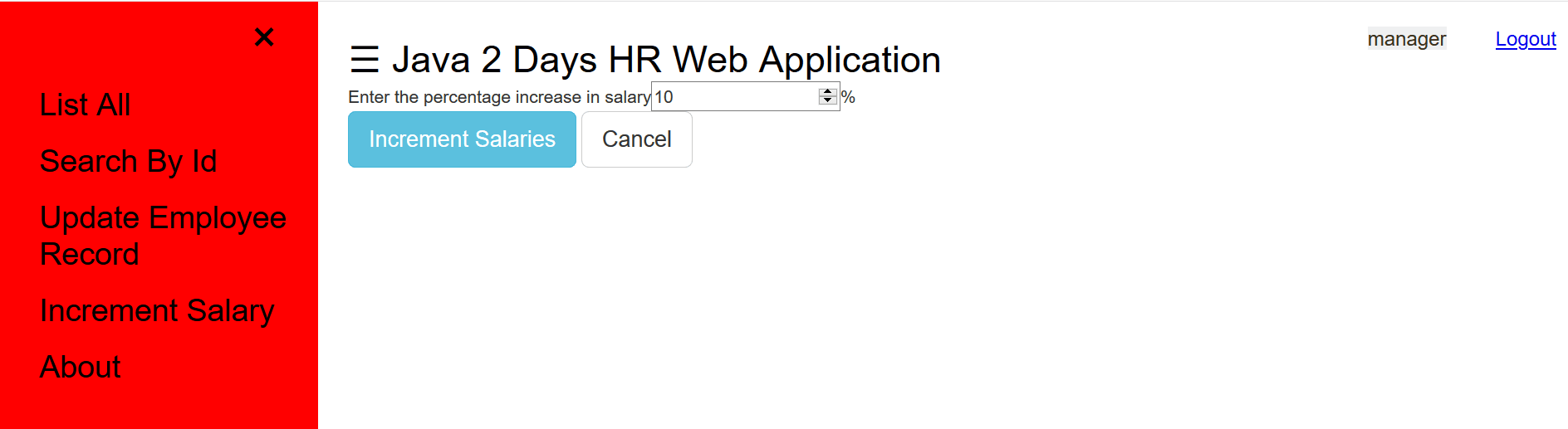 全従業員の給与の増加率を入力します。 全従業員の給与の増加率を入力します。