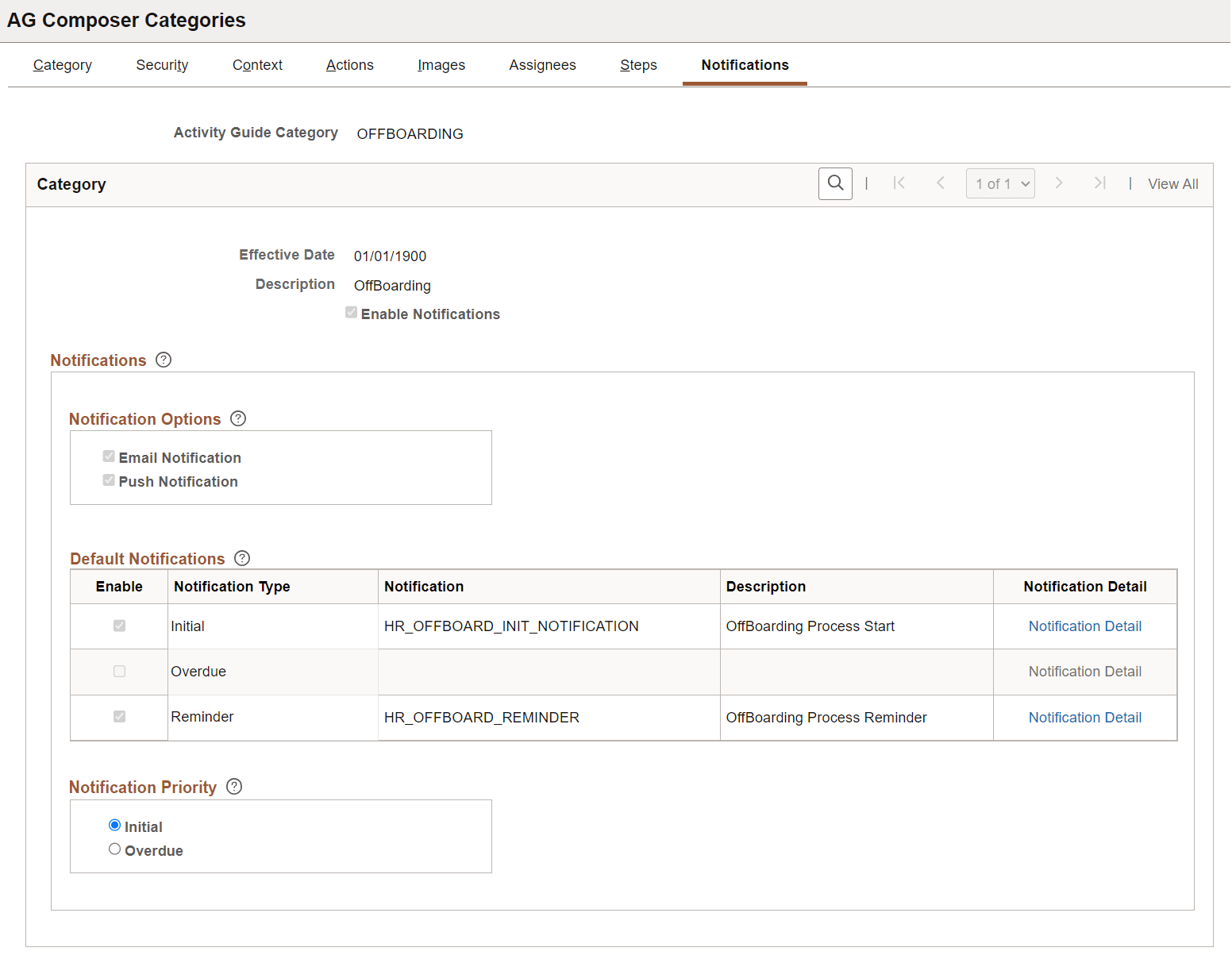 Categories - Notifications page (when Notification Composer is implemented)