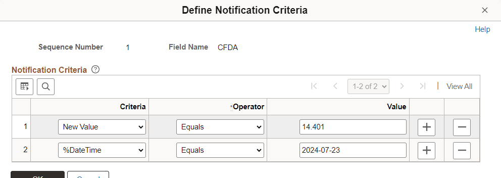 Define Notification Criteria