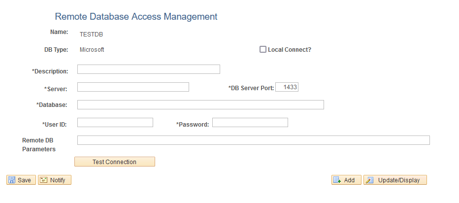 Remote Database Access Management