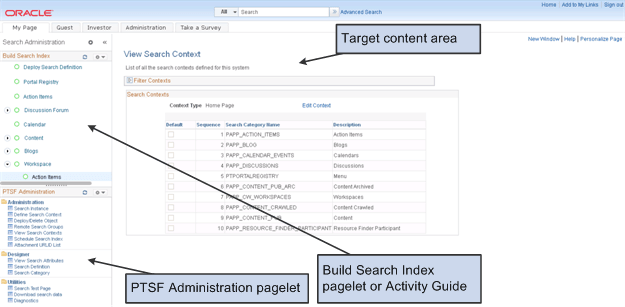 Search Administration WorkCenter