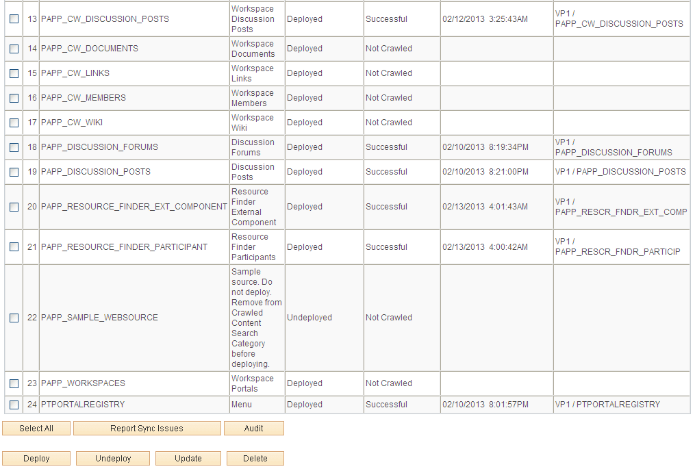 Deploy Search Definition page (2 of 2)