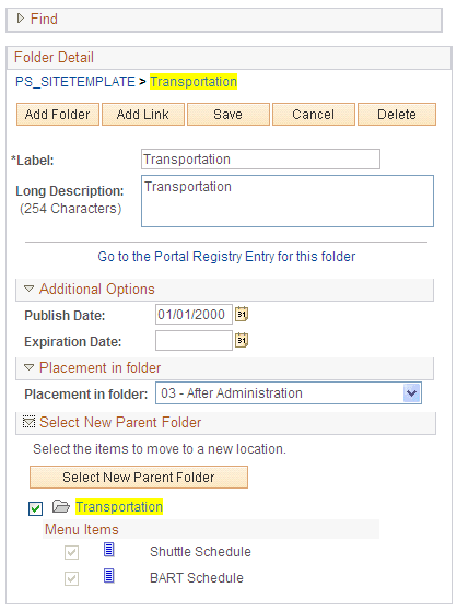 Folder Detail group box