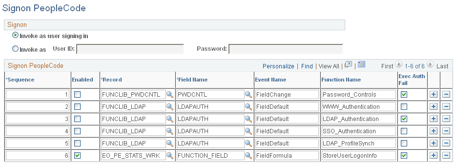 Signon PeopleCode page