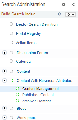 Search Administration WorkCenter