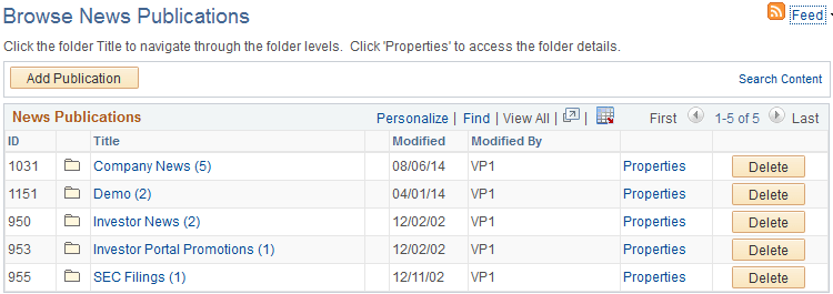 Browse News Publication page