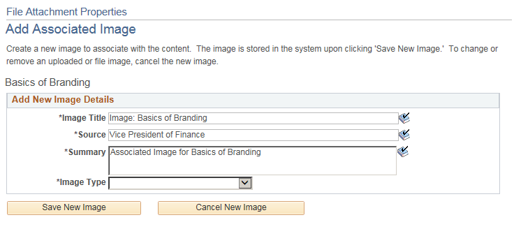 Add Associated Image page