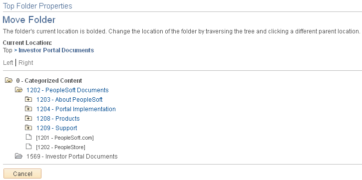 Folder Properties - Move Folder page