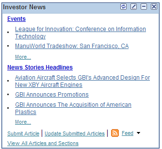 Investor News pagelet