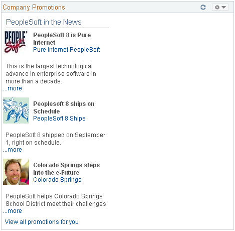 Company Promotions pagelet