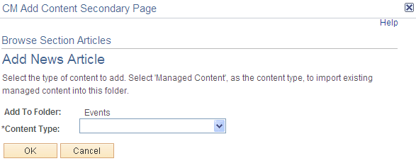 Browse Section Articles - Add News Article page