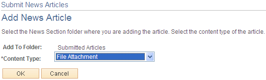 Submit News Articles - Add News Article page