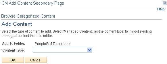 Browse Categorized Content - Add Content page