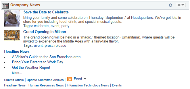 Company News Pagelet