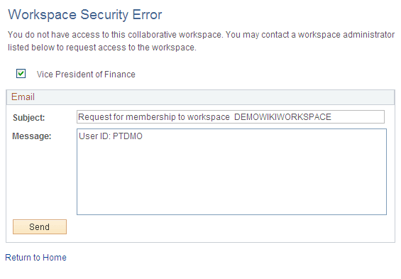 Workspace Security Error page