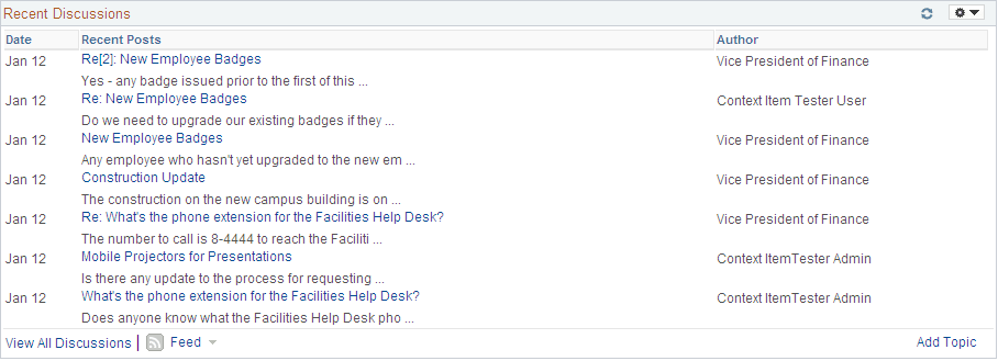 Recent Discussions pagelet