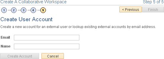Create User Account page