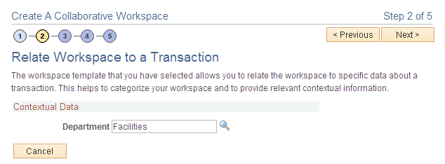 Relate Workspace to a Transaction page