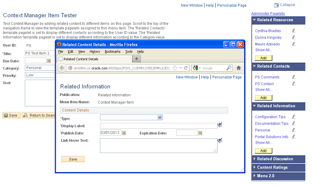 Related Information page
