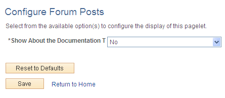 Configure Forum Posts page