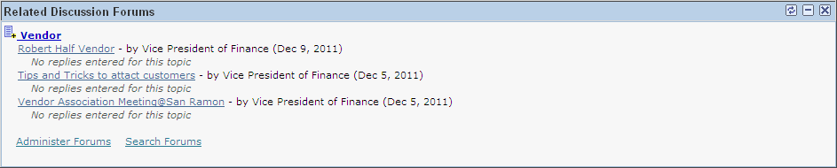 Related Discussion Forums pagelet