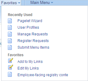 My Links in PeopleTools Favorites