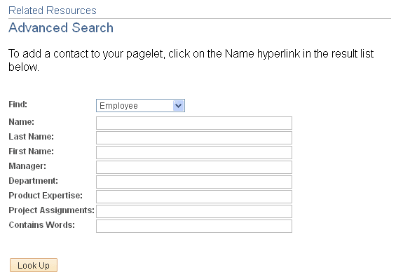 Related Resources - Advanced Search page