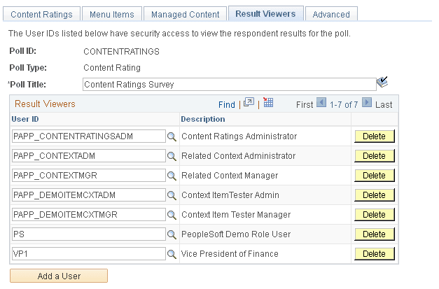 Maintain Content Ratings - Result Viewers page