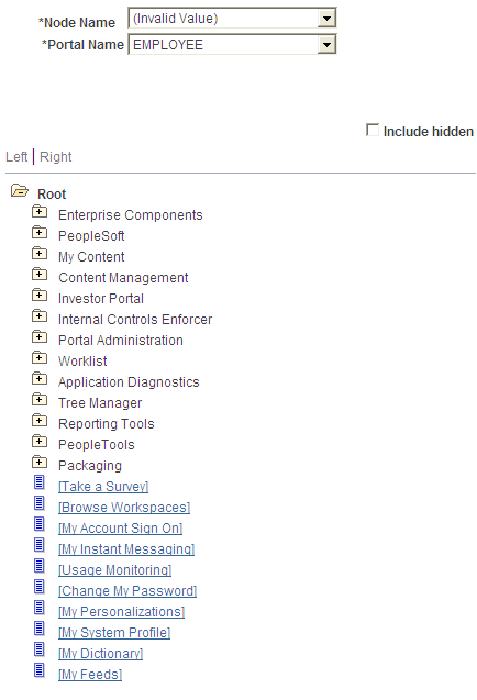 DELETE - Selecting the node, portal, and menu item