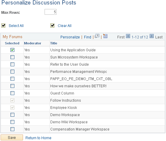 Personalize Discussion Posts page
