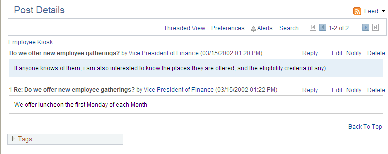 Flat view of the Post Details page