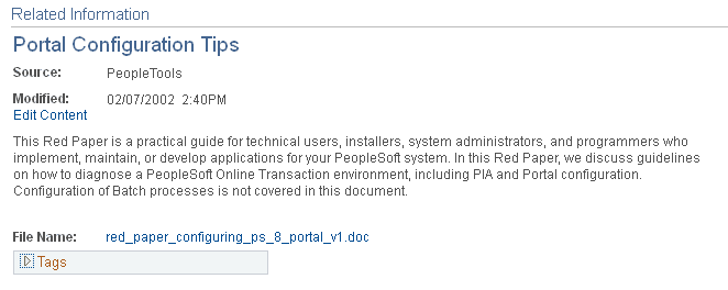 <>Related Information - <Content Title> page