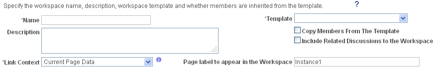 Create and Link Workspace page