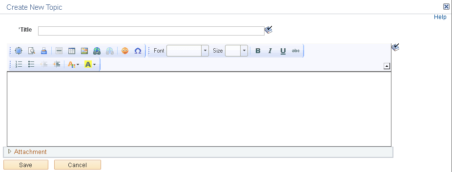 Create New Topic page