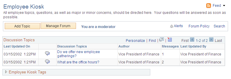 <><Discussion Forum> homepage (moderator view)