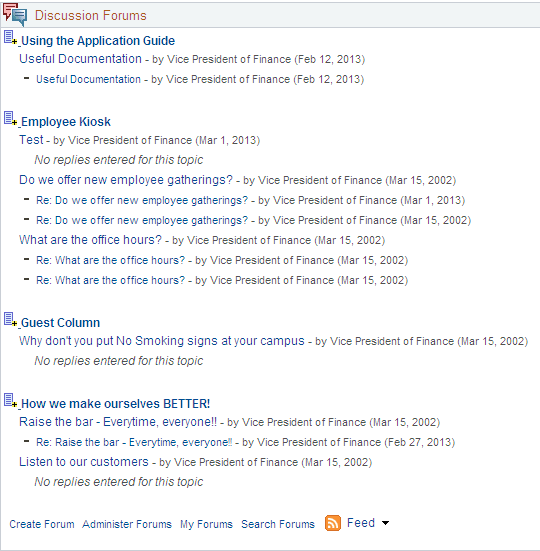 Discussion Forums pagelet