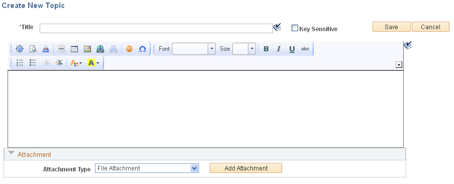 Create New Topic page (Related Discussion service)