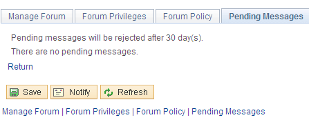 Pending Messages page