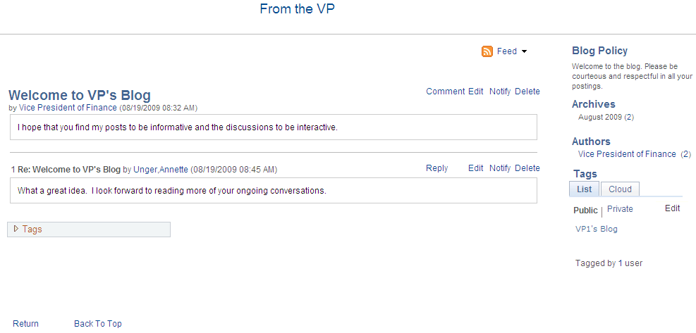 Post details page (author view)