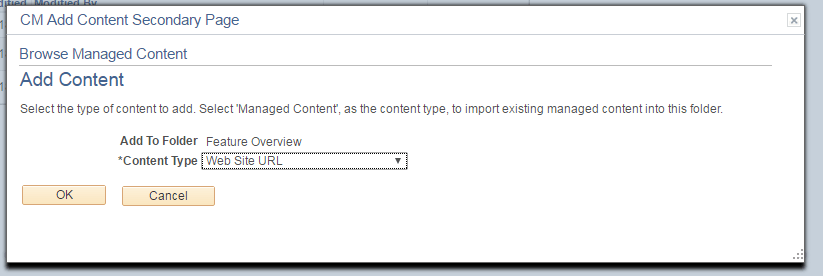 CM Add Content Secondary Page