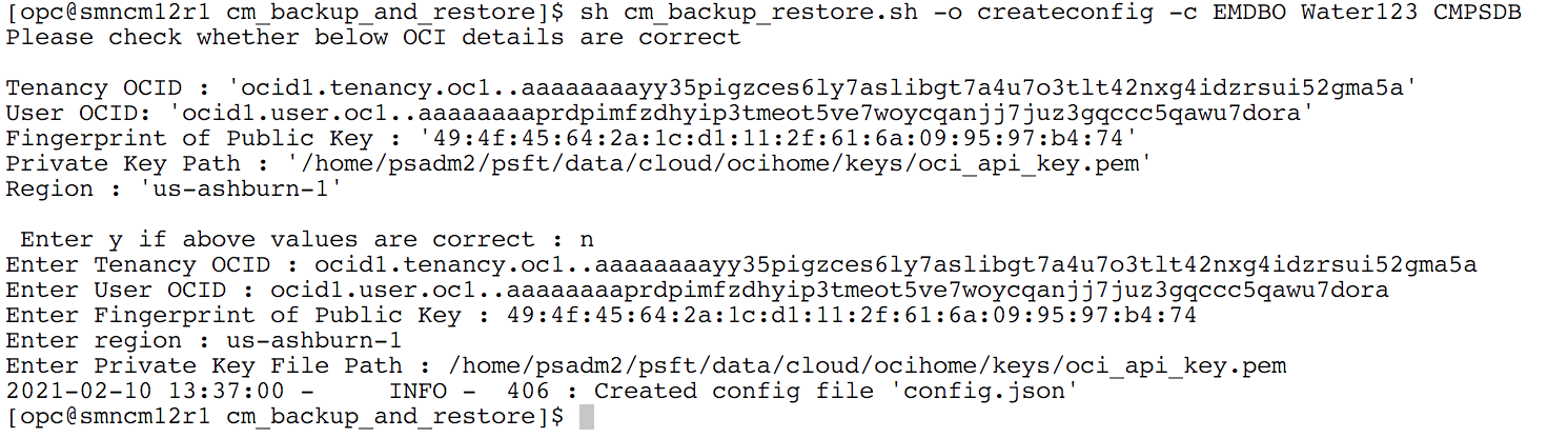 Example modifying default values