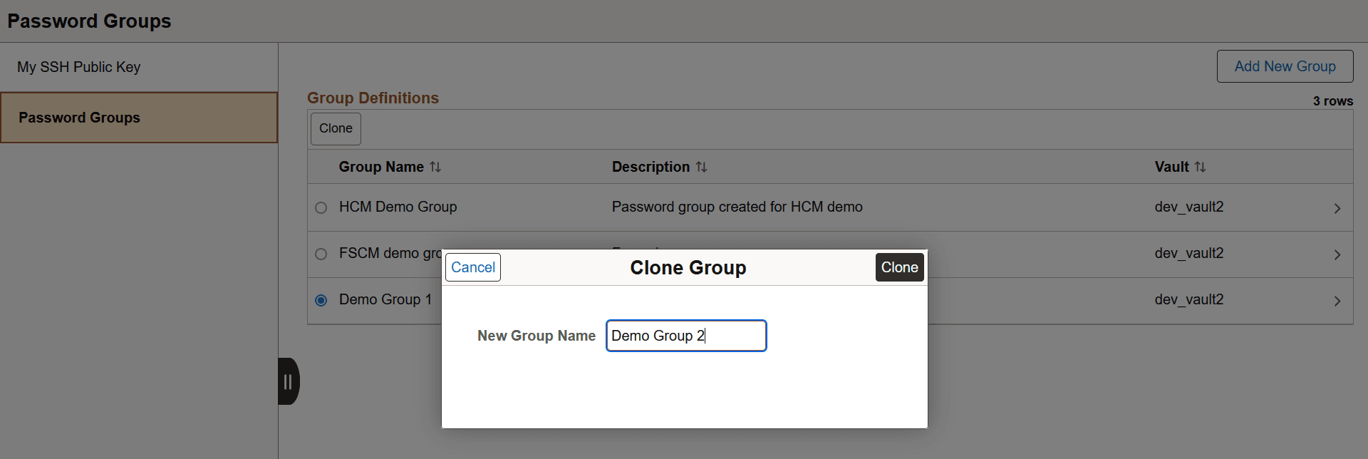 Cloning Password Group