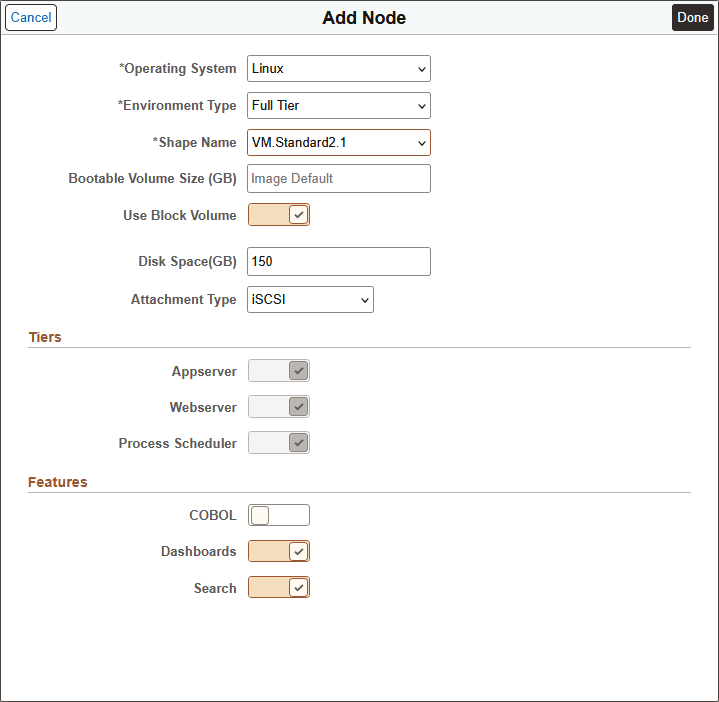 Add Node page for Full Tier
