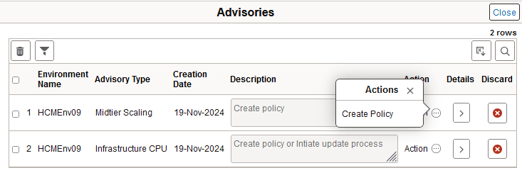 Advisory Actions for Midtier Scaling