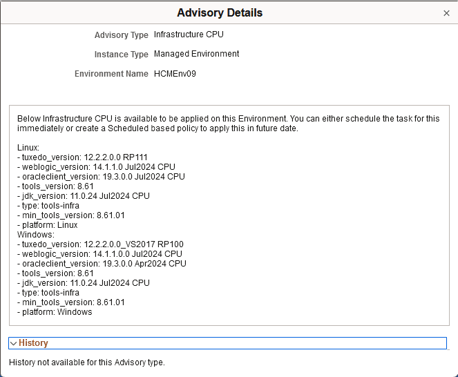 Advisory Details - Infrastructure CPU