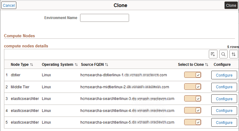 Clone page with a search cluster
