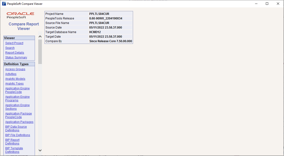 Compare Report Viewer