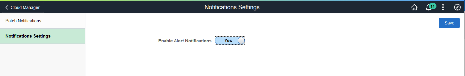 Notifications Settings page