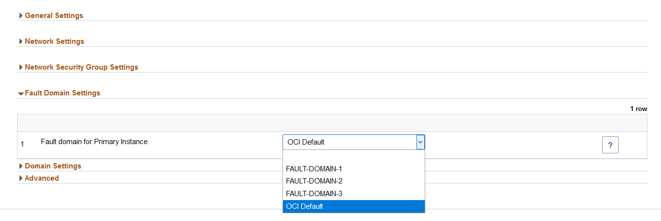 Fault Domain section